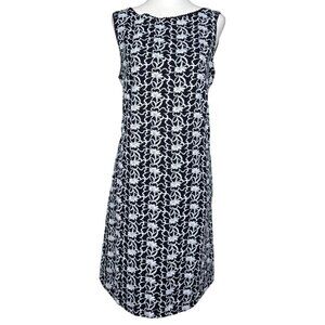 NWOT Ann Taylor Womens Dress Size 8 Sleeveless Black White Floral Print